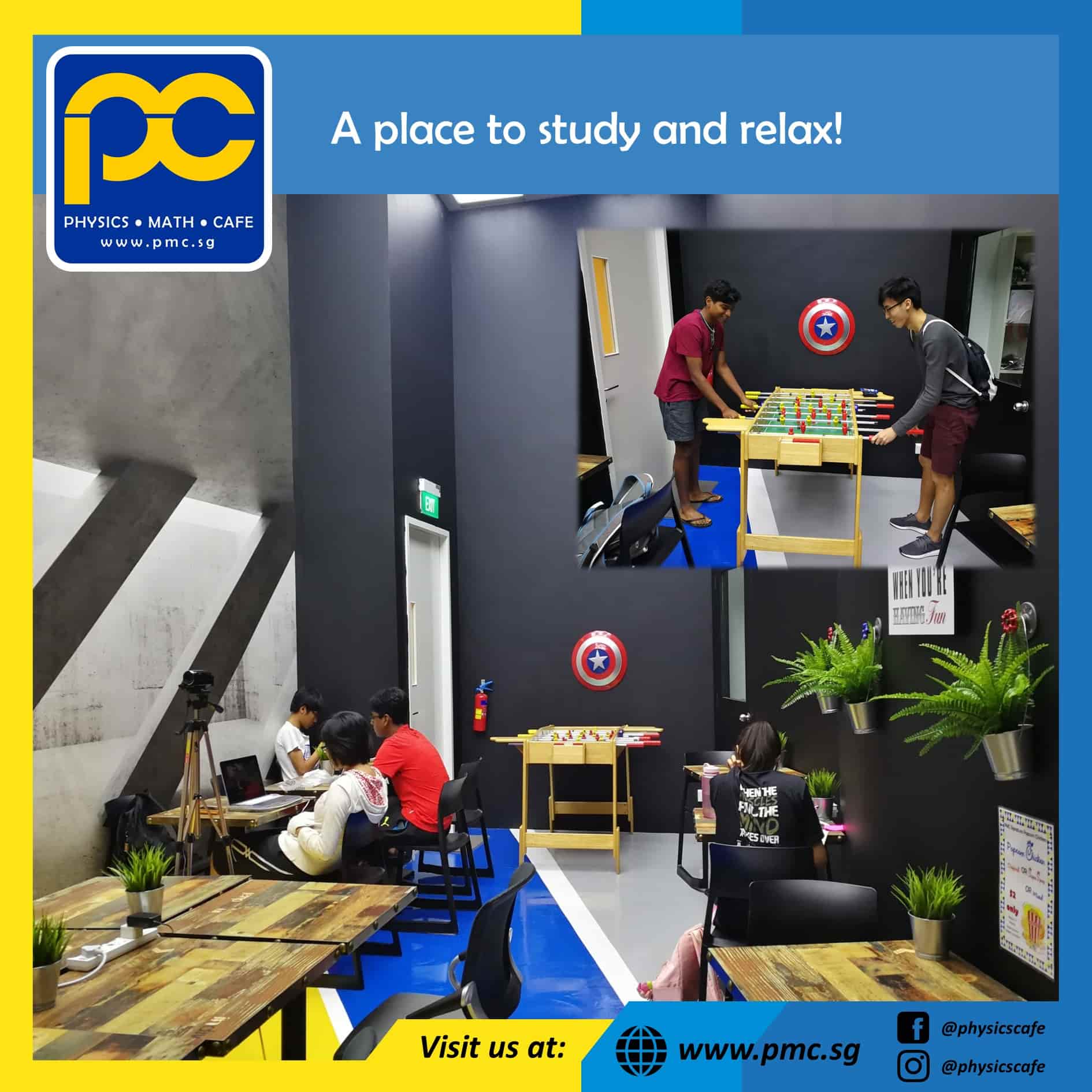 Photos of The Physics Cafe and The Maths Cafe