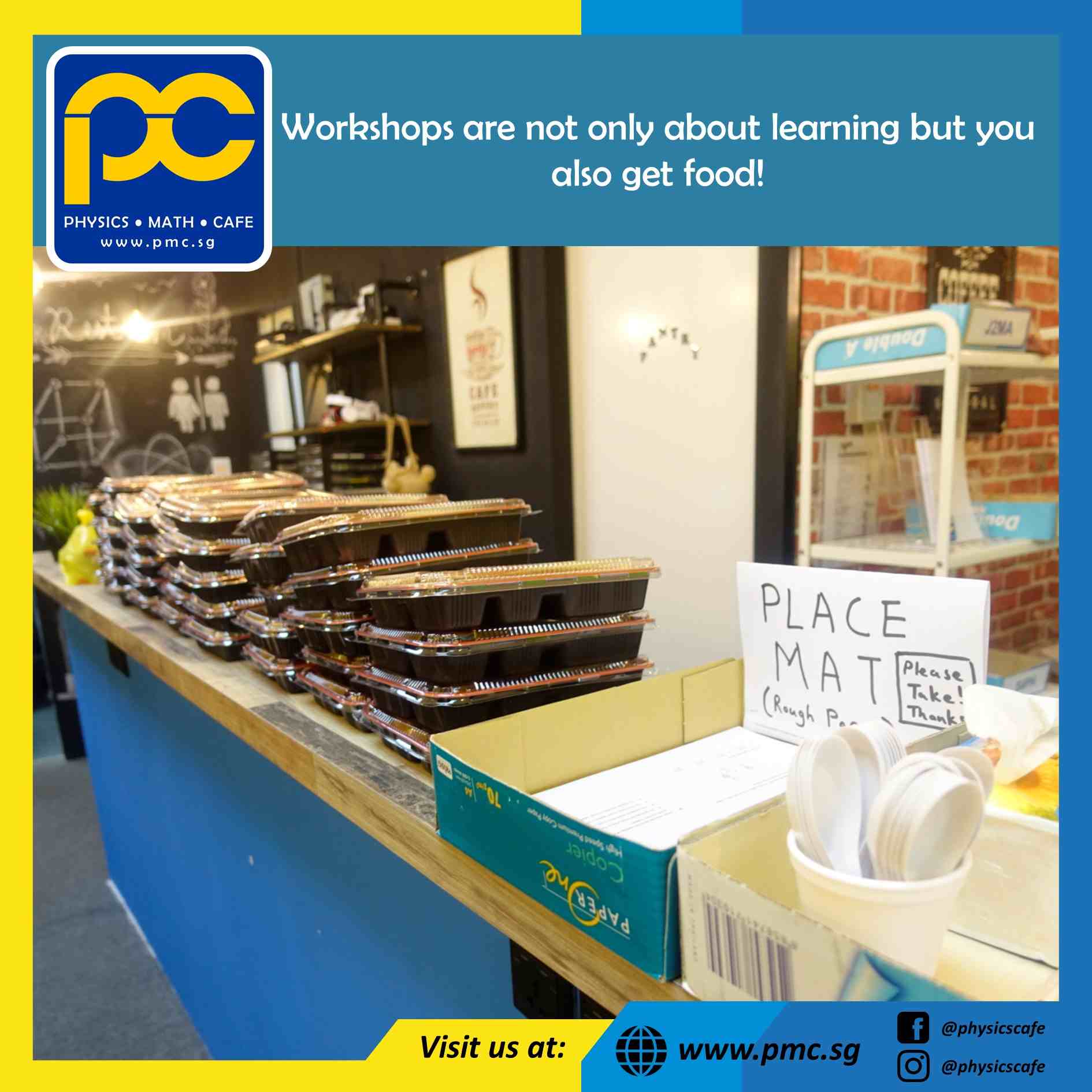 Photos of The Physics Cafe and The Maths Cafe